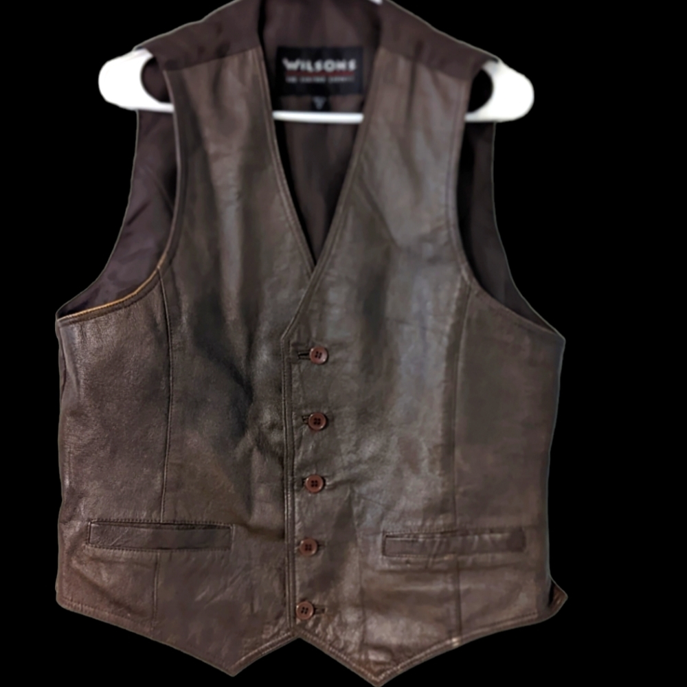Vintage Wilson's Leather vest 100% leather size Medium